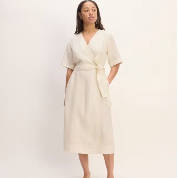 The Wrap Dress in Linen - Picture 1 of 7